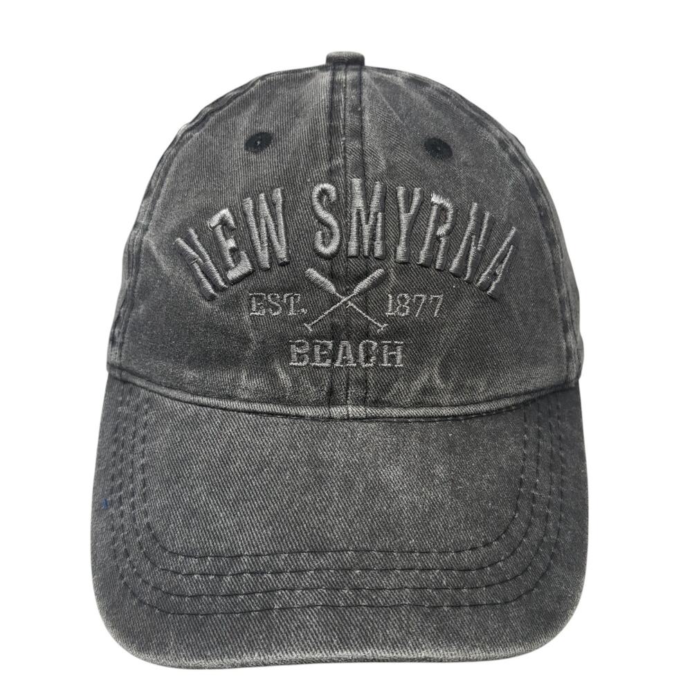 New Smyrna Beach Est. 1877 Strapback Baseball Cap Gray OS Adjustable Lucky 7